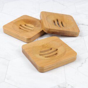 Set Of 3 Eco Friendly Natural Bamboo Soap Holder